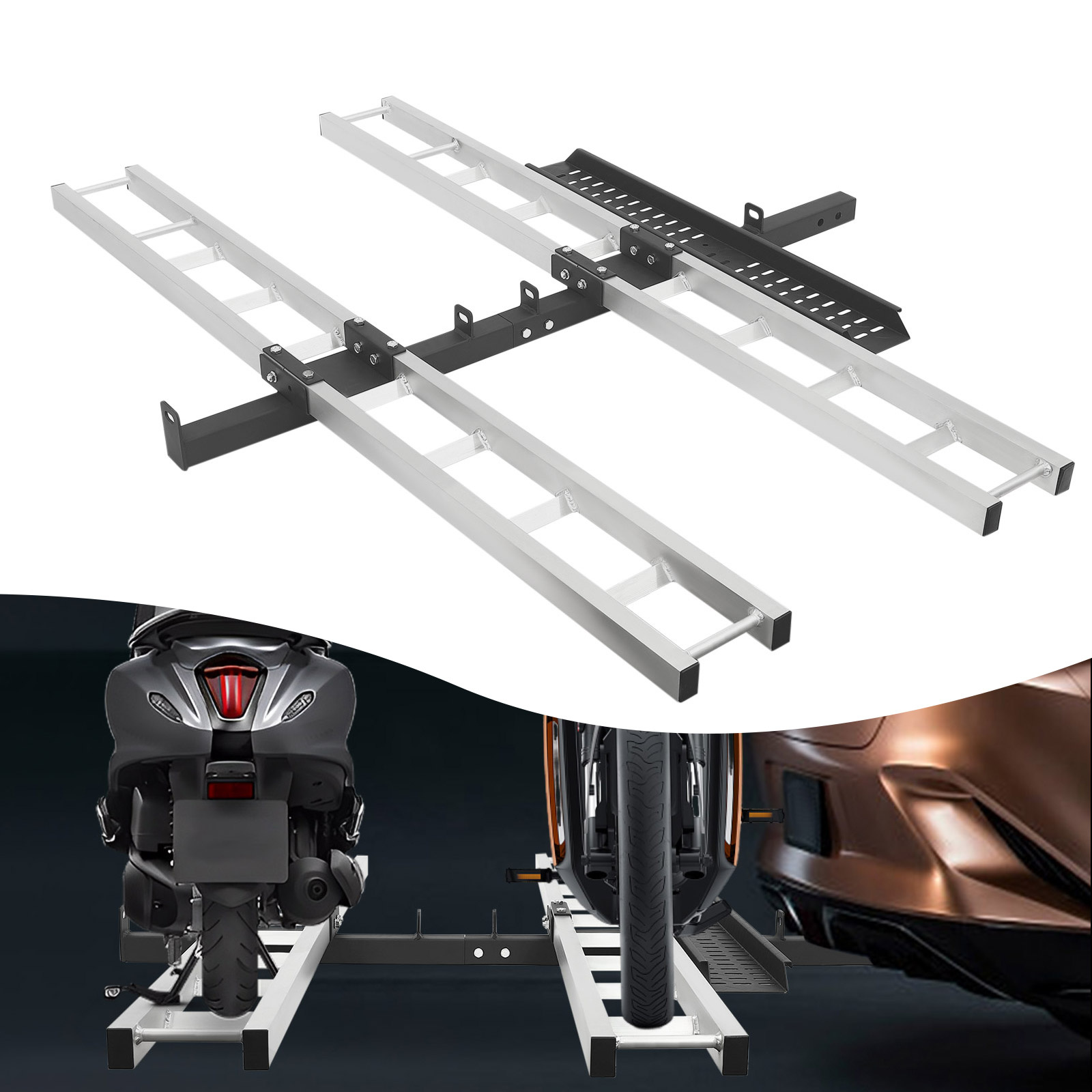 Motorcycle Dirt Bike Carrier Aluminum Hitch Motorcycle Bracket Carrier 272kg